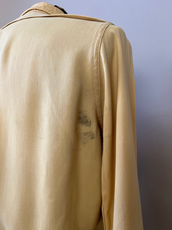 1950s LIGHT CANARY YELLOW GABARDINE ZIP UP JACKET