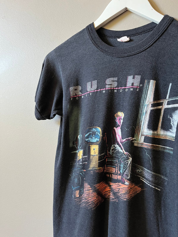 1980s RUSH "POWER WINDOWS" TOUR RINGER T SHIRT