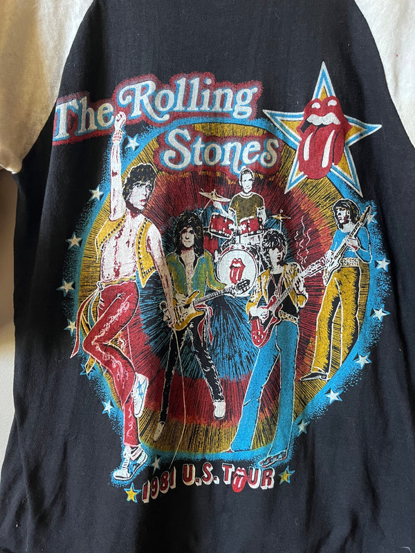 1981 "TATTOO YOU' THE ROLLING STONES 3/4 SLEEVE TOUR T SHIRT