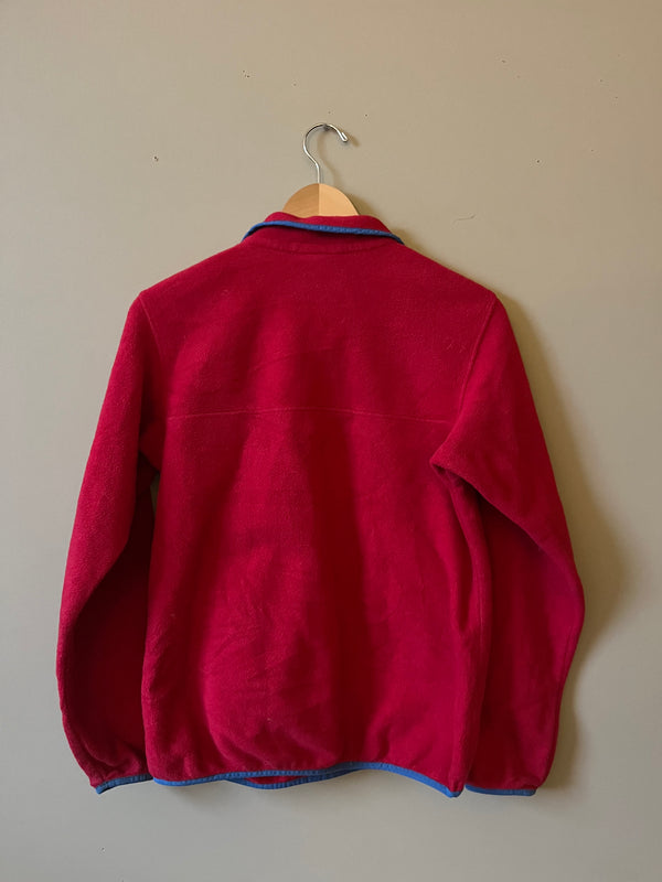 PATAGONIA SYNCHILLA WOMENS PINKY/RED T SNAP FLEECE PULLOVER