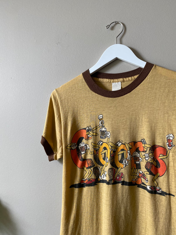 1980s 2 TONE COORS BEER RINGER T SHIRT