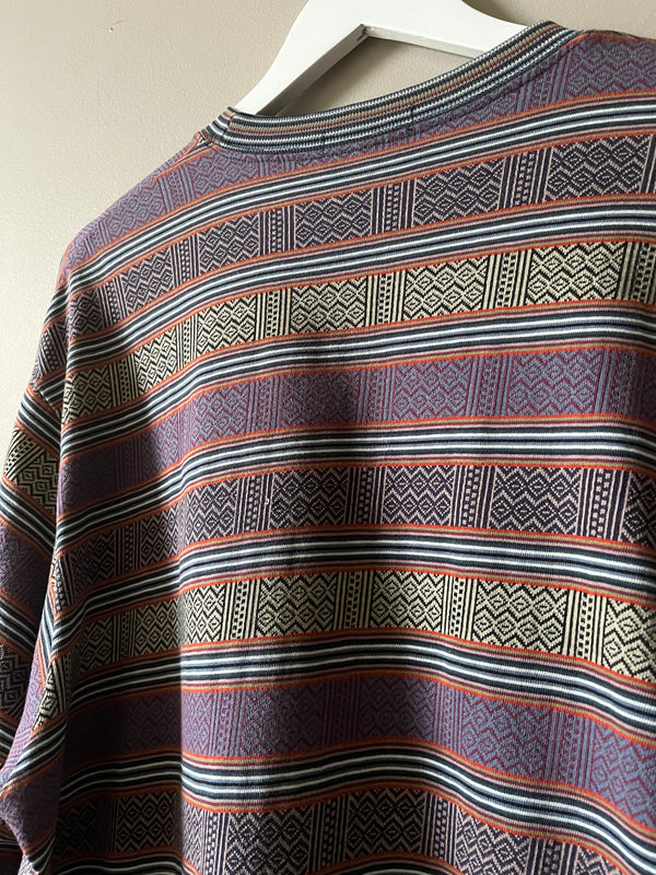 1980s MADE IN USA ALLOVER PRINT AZTEC STUSSY LONG SLEEVE T SHIRT