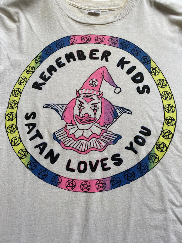1990s REMEMBER KIDS SATAN LOVES YOU T SHIRT