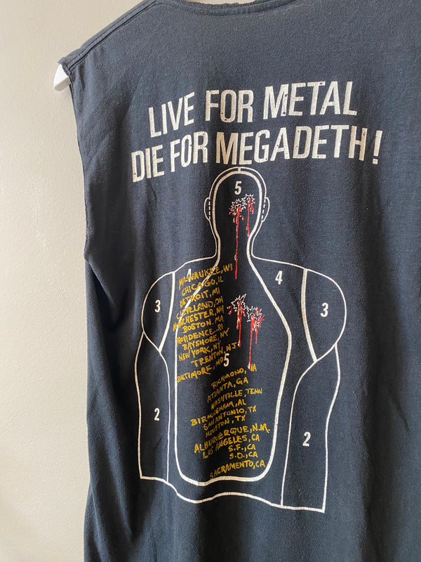 1980s MEGADETH "LIVE FOR METAL DIE FOR MEGADETH!" TOUR T SHIRT